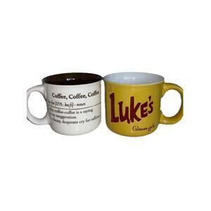 Gilmore Girls Luke’s Yellow Logo & Coffee Coffee Coffee Definition Mug Set of 2